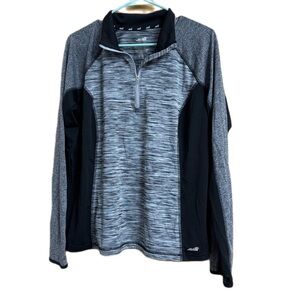 Avia Charcoal and Black Quarter Zip Pullover